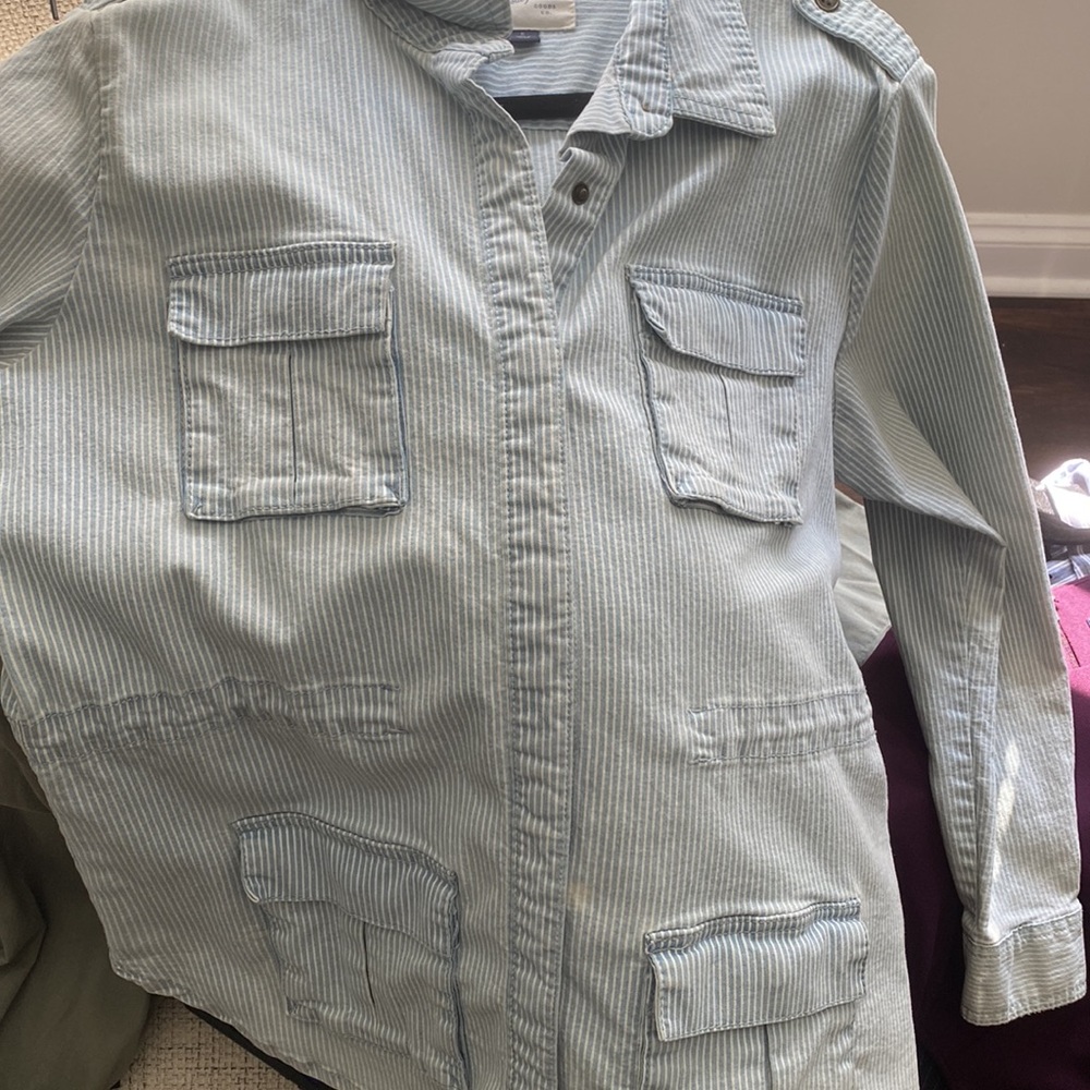 Universal Threads Railroad Striped Utility Jacket - image 5